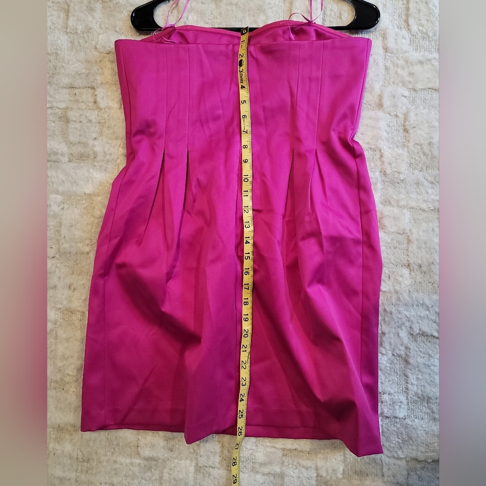 NWT SAM EDELMAN Strapless Structured Mini Dress Pink Y2K Size 10 - Picture 10 of 11